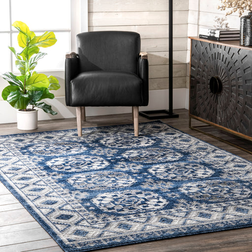 Vintage Blue Area Rug for Living Room