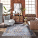 Vintage Blue Faded Star Petal Area Rug 120x180 cm