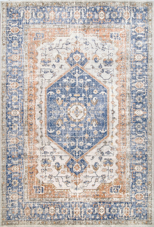 Tappeto vintage floreale blu 160 cm