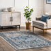 Vintage Blue Machine Washable Area Rug 160x230 cm