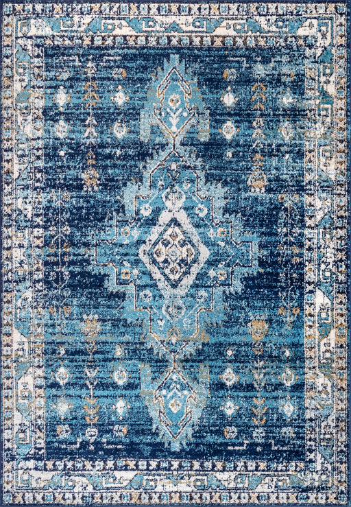 Tappeto vintage con medaglione blu 120x180 cm