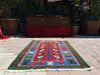 Vintage Blue Red Kilim Rug 137cm x 87cm Handmade Turkey