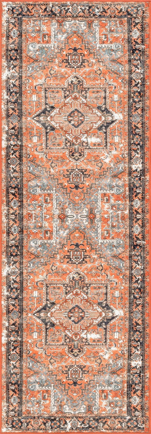 Vintage Burnt Orange Area Rug for Traditional Decor