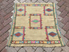 Vintage Cream Turkish Kilim Rug 95cm x 92cm