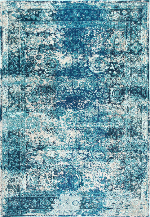 Tappeto vintage floreale 140x200 cm Blu oceano