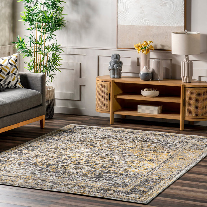 Vintage Gold Star Petal Area Rug 120x180 cm