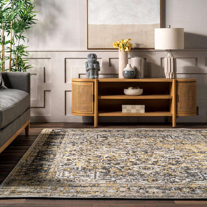 Vintage Gold Star Petal Area Rug 120x180 cm