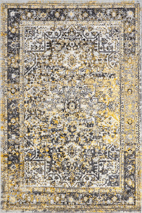 Vintage Gold Star Petal Area Rug 120x180 cm