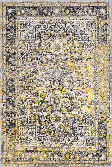 Tappeto vintage con petali di stelle dorate, 120x180 cm