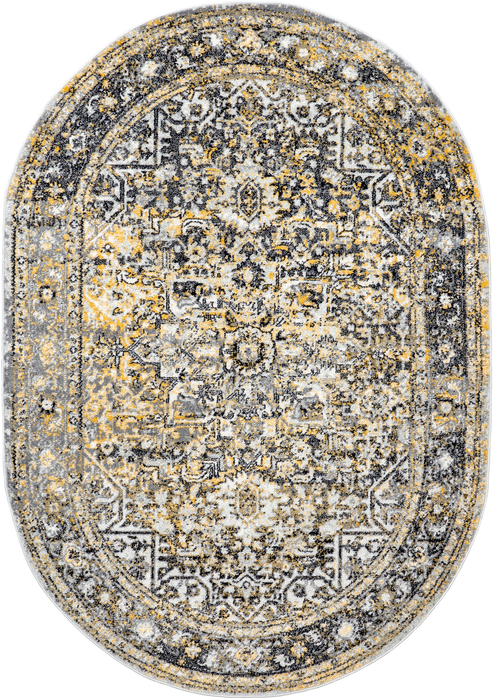 Vintage Gold Star Petal Area Rug 120x180 cm