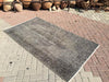 Vintage Gray Distressed Wool And Cotton Rug 212 cm x 119 cm