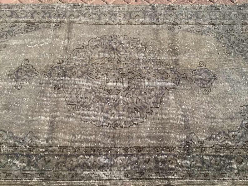 Vintage Grey Distressed Villa- ja puuvillamatto 212 cm x 119 cm