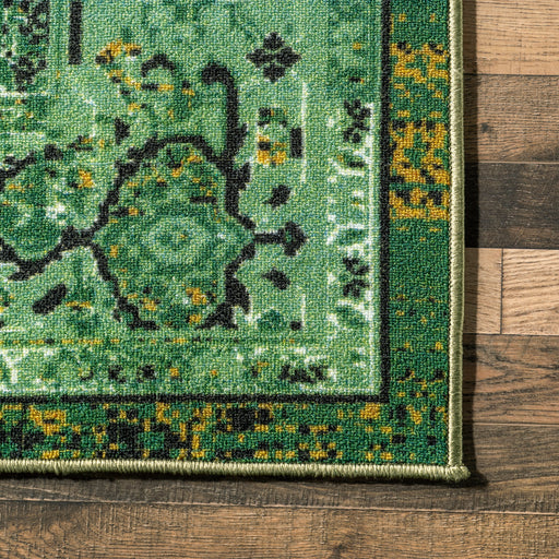 Vintage Green Persian Area Rug for Home Décor