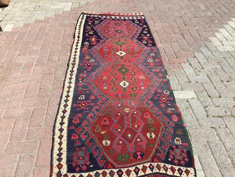 Vintage Hallway Runner 230cm x 93cm Toimitus maailmanlaajuisesti