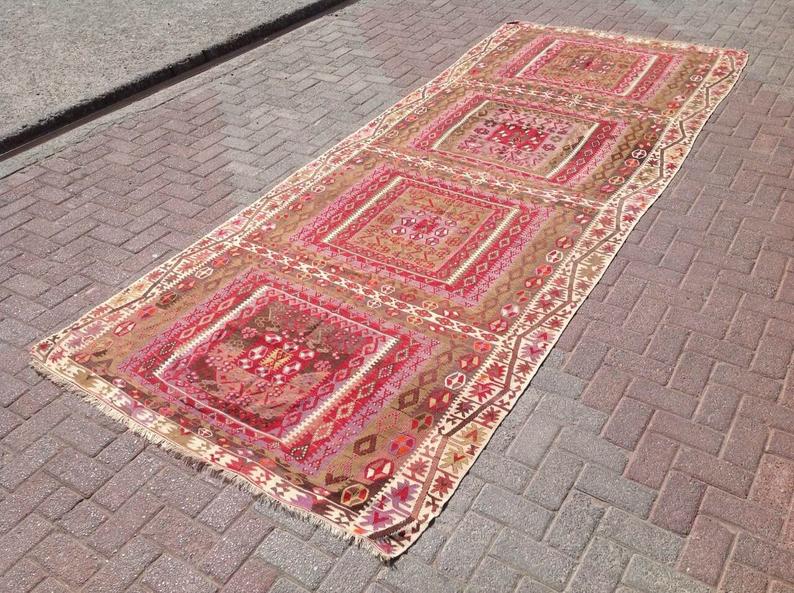 Vintage gangloper 388 cm x 149 cm verzending vanuit Turkije