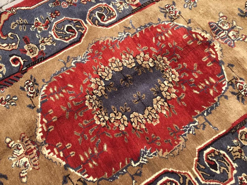 Vintage Hand Knotted 116x66 Area Rug From Anatolian Tribals