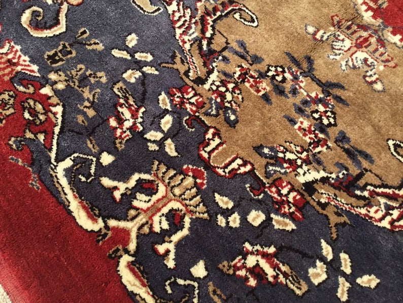 Vintage Hand Knotted 116x66 Area Rug From Anatolian Tribals
