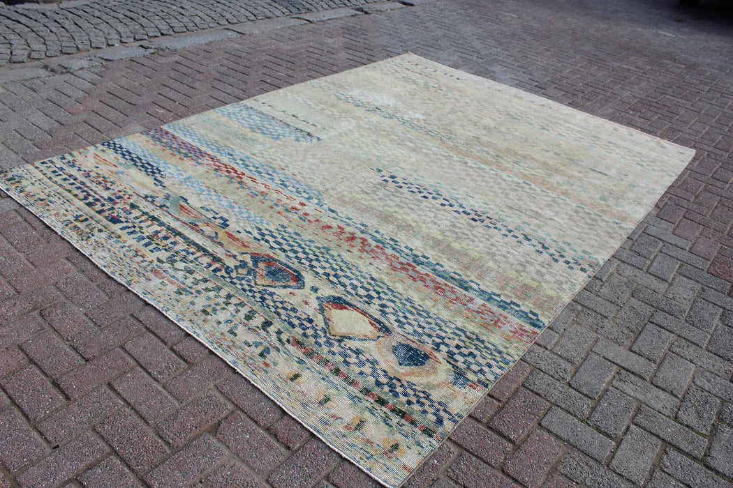 Vintage Hand Knotted Anatolian Area Rug 207 x 296 cm