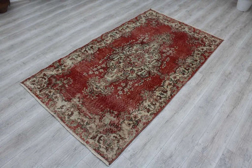Vintage Hand Knotted Area Rug 211cm x 120cm 1960s