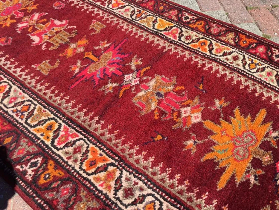 Vintage Hand Knotted Area Rug 367 cm x 94 cm