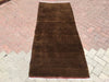 Vintage Hand Knotted Brown Rug 196 cm x 84 cm