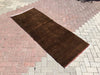 Vintage Hand Knotted Brown Rug 196 cm x 84 cm