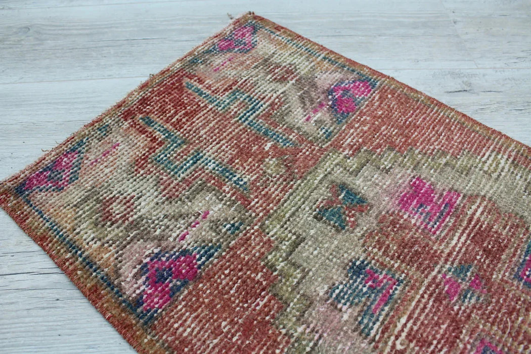 Vintage käsinsolmittu minimatto Syca 45cm x 85cm Isparta Turkey