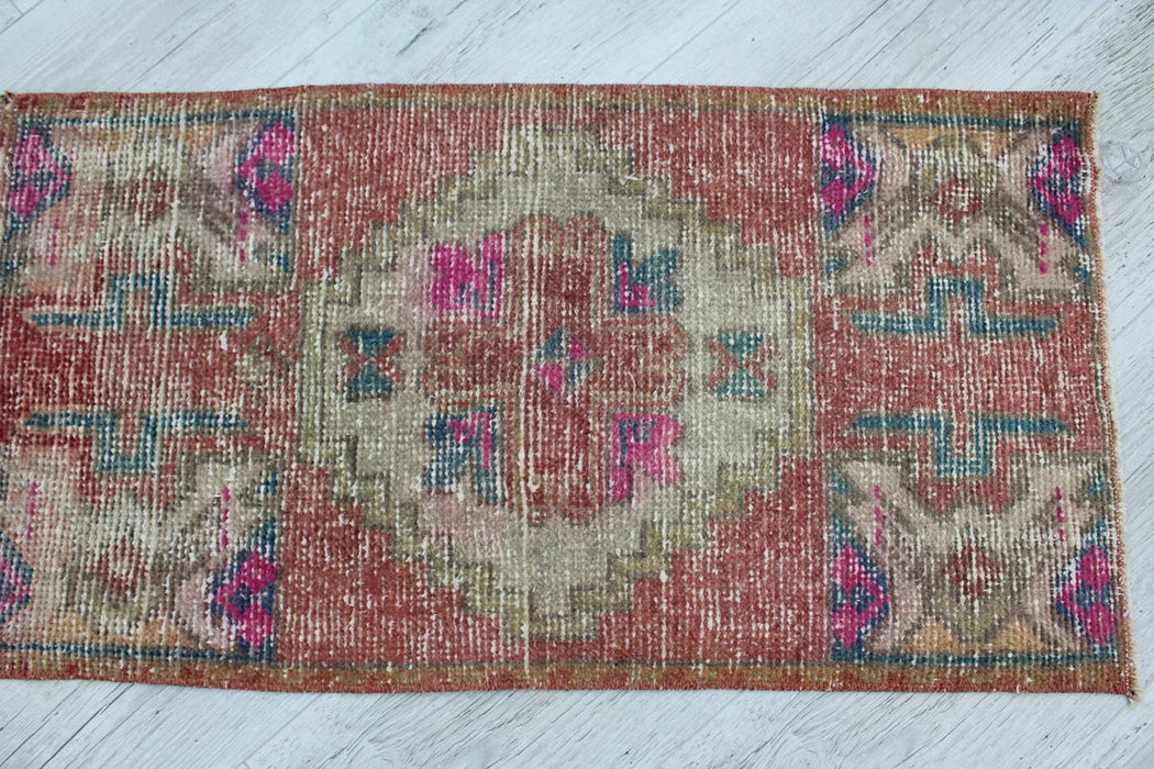 Vintage käsinsolmittu minimatto Syca 45cm x 85cm Isparta Turkey