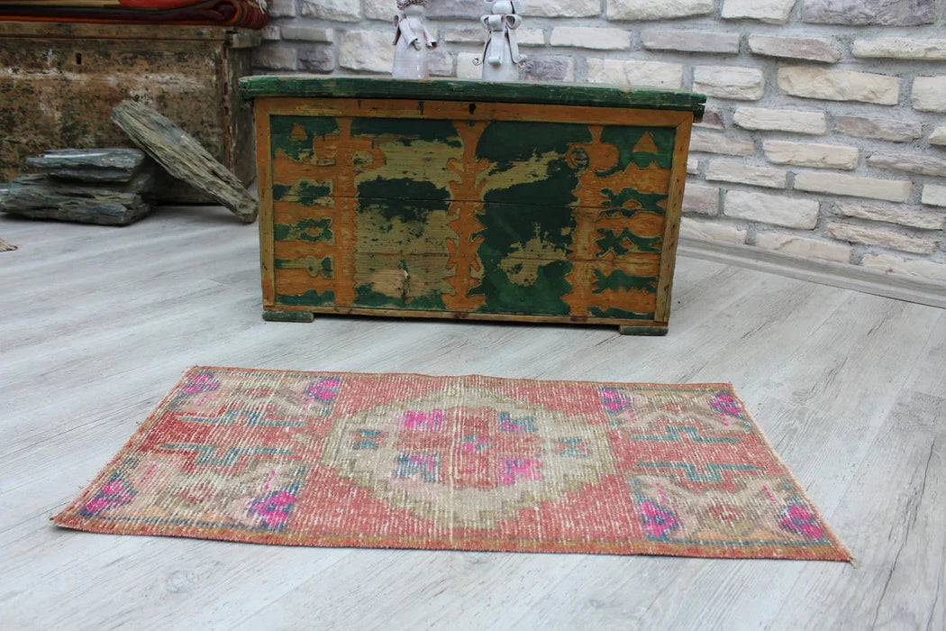 Vintage käsinsolmittu minimatto Syca 45cm x 85cm Isparta Turkey