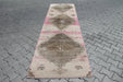 Vintage Hand Knotted Oushak Runner Rug 347cm x 99cm
