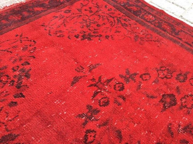 Vintage Hand Knotted Over Dyed Rug 218cm x 129cm