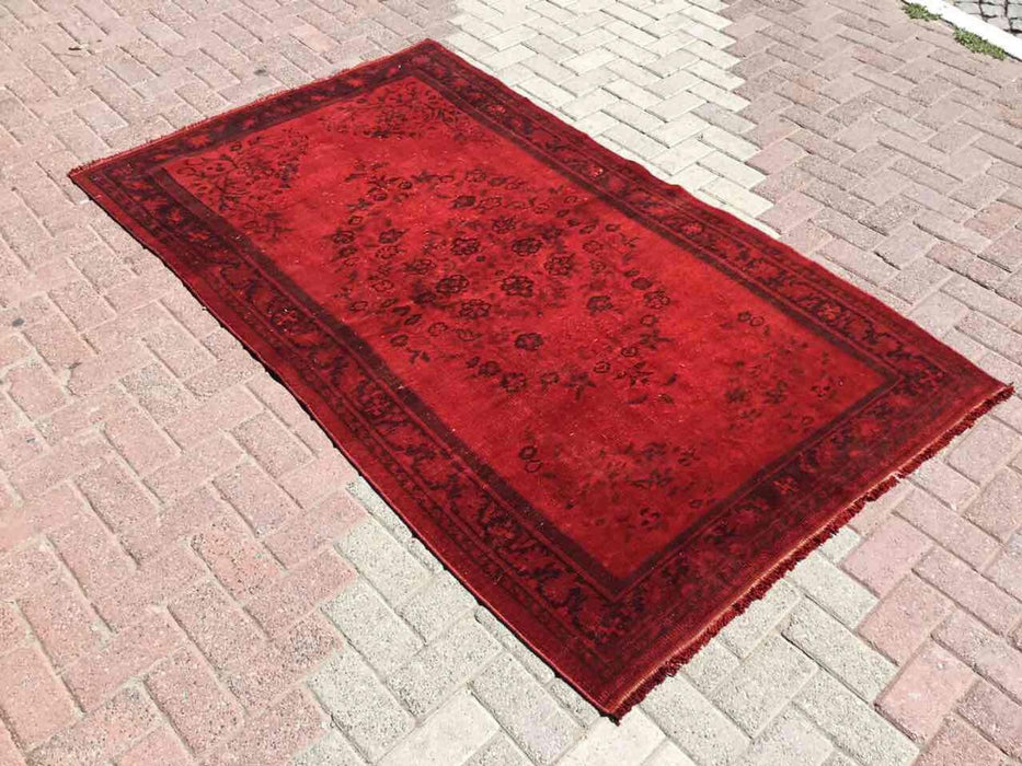 Vintage Hand Knotted Over Dyed Rug 218cm x 129cm