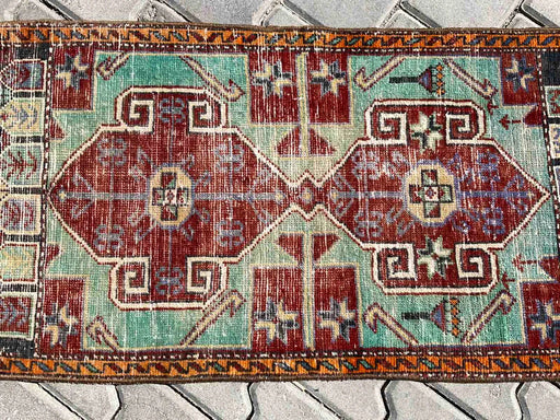 Vintage Hand-Knotted Rug 102cm x 48cm Anatolia Turkey