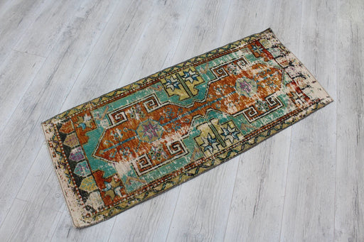 Vintage käsinsolmittu matto 50cm x 119cm Turkista