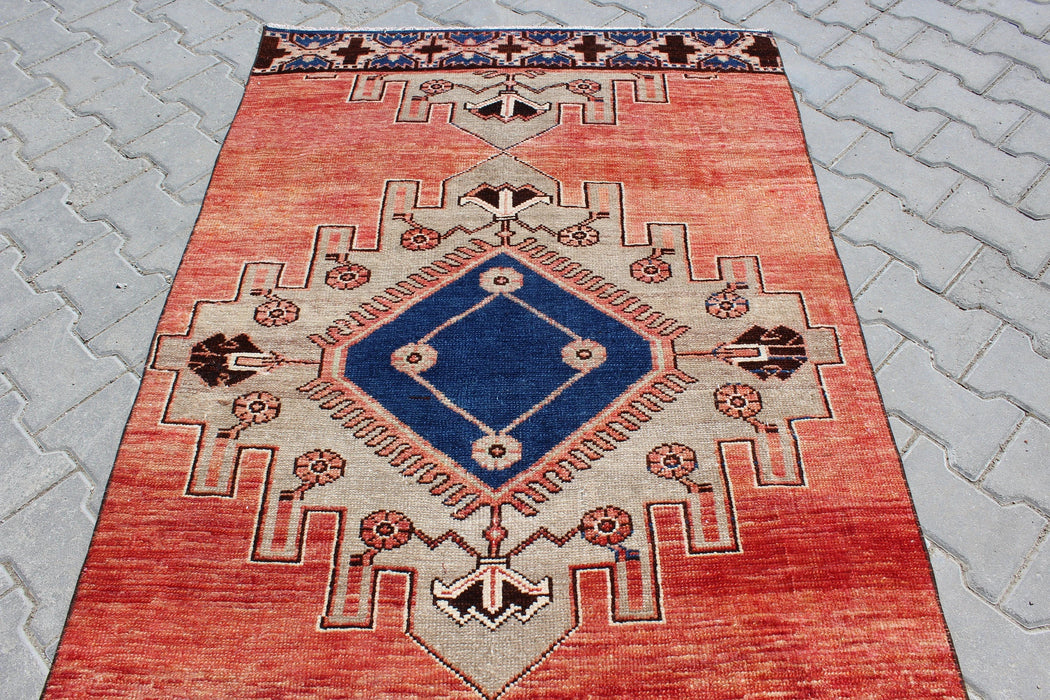 Vintage Hand-Knotted Runner Rug 104cm x 367cm