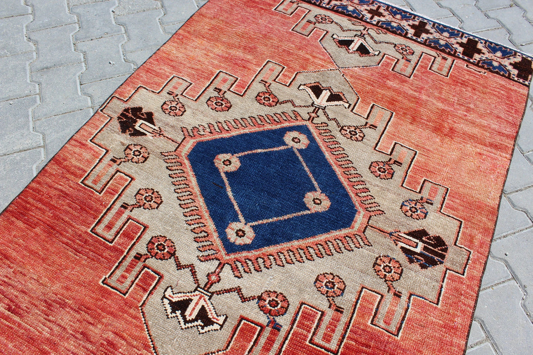 Vintage Hand-Knotted Runner Rug 104cm x 367cm