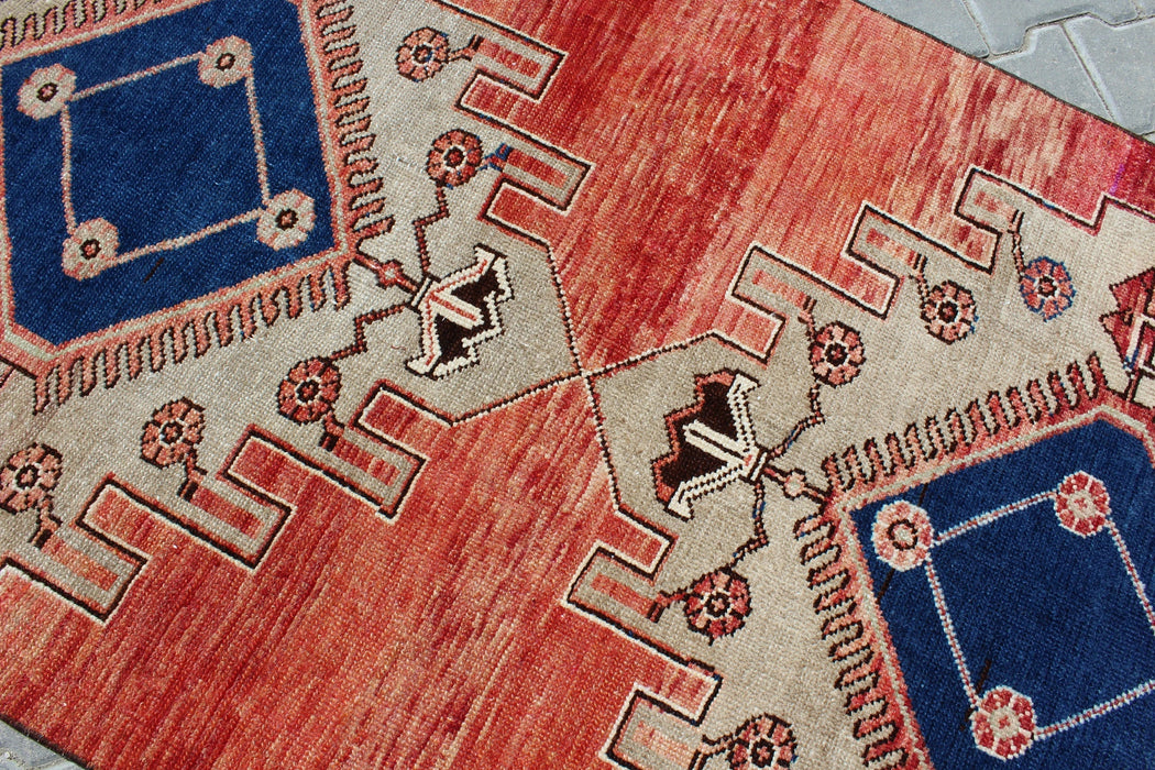 Vintage Hand-Knotted Runner Rug 104cm x 367cm