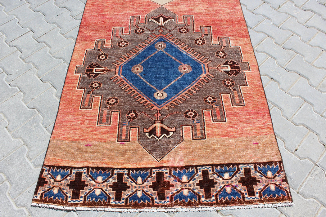Vintage Hand-Knotted Runner Rug 104cm x 367cm