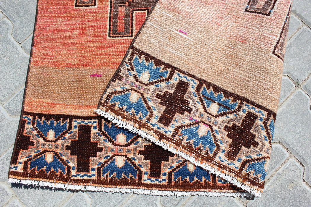 Vintage Hand-Knotted Runner Rug 104cm x 367cm