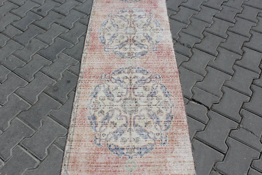 Vintage Hand-Knotted Runner Rug 61cm x 332cm