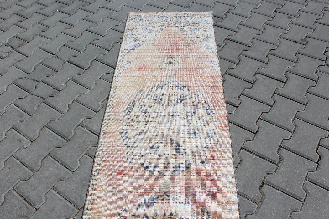 Vintage Hand-Knotted Runner Rug 61cm x 332cm