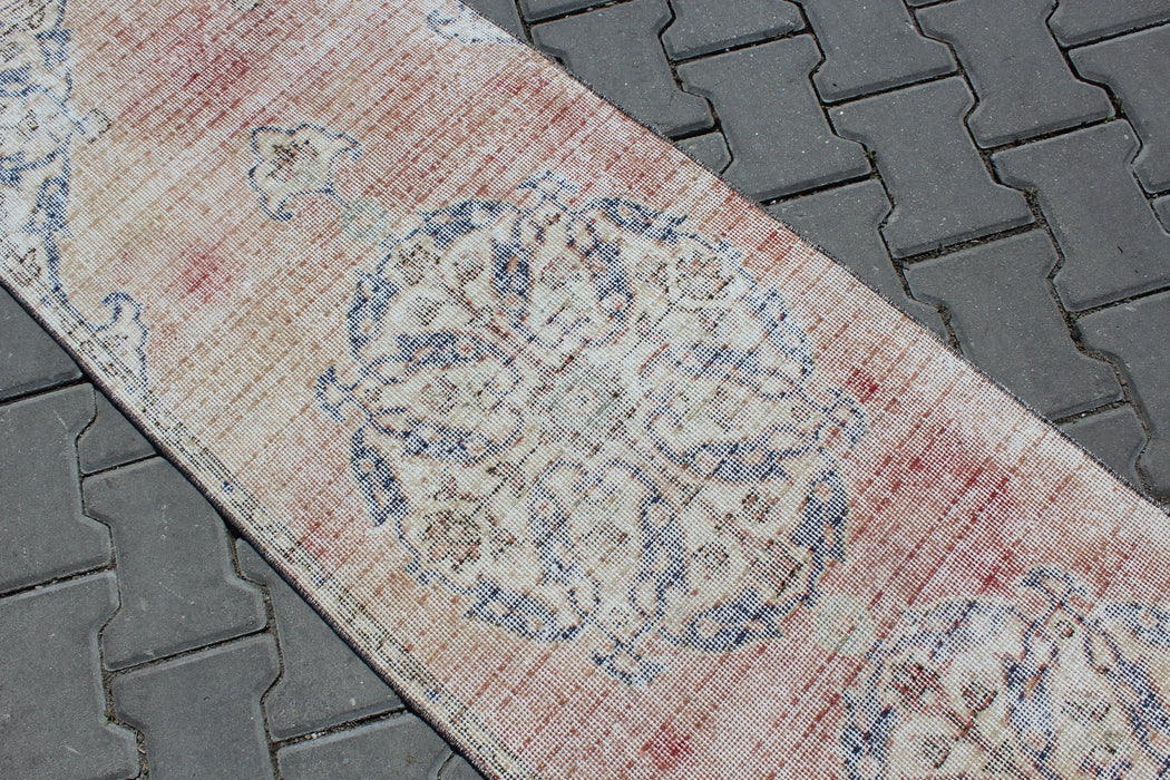 Vintage Hand-Knotted Runner Rug 61cm x 332cm
