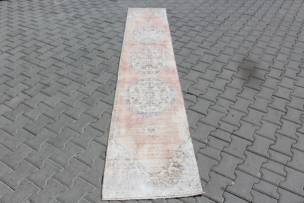 Vintage Hand-Knotted Runner Rug 61cm x 332cm