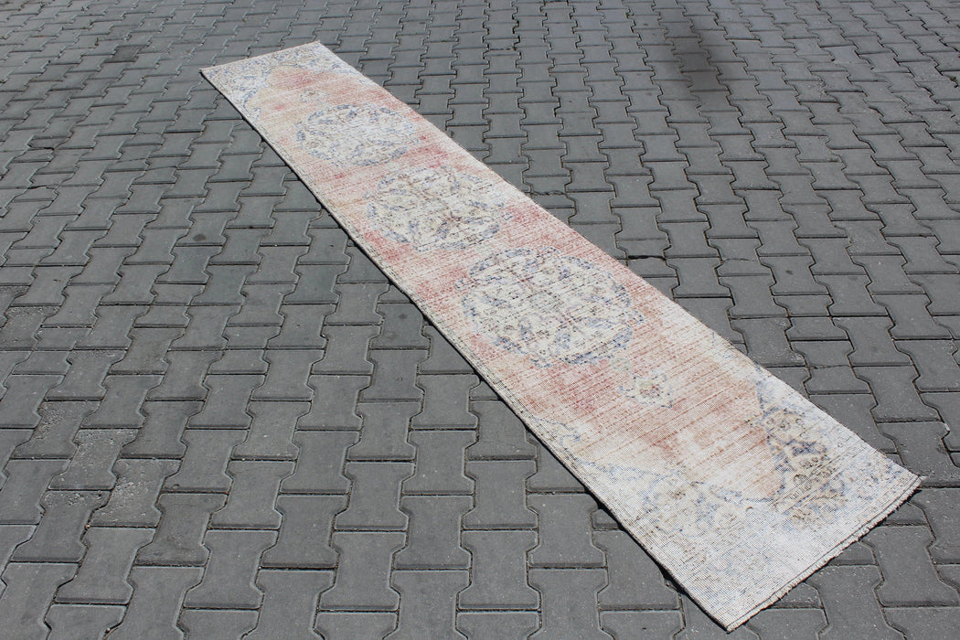 Vintage Hand-Knotted Runner Rug 61cm x 332cm