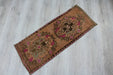 Vintage Hand-Knotted Turkish Mini Rug 38x97 cm