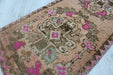 Vintage Hand-Knotted Turkish Mini Rug 38x97 cm