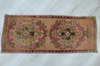 Vintage Hand-Knotted Turkish Mini Rug 38x97 cm