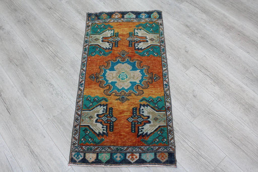 Vintage Hand-Knotted Turkish Mini Rug 50cm x 100cm