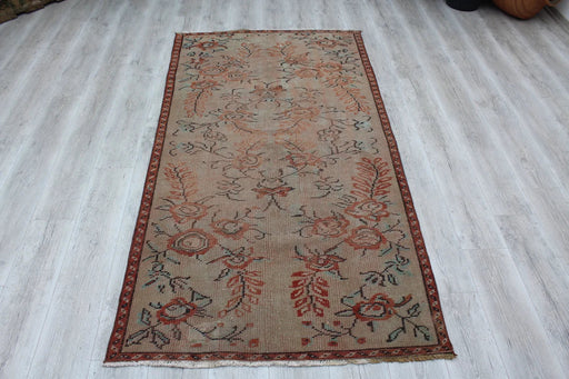 Vintage handgeknoopt Turks tapijt 116 cm x 219 cm Uniek ontwerp