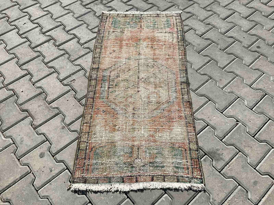 Vintage Hand-Knotted Turkish Rug 133cm x 63cm
